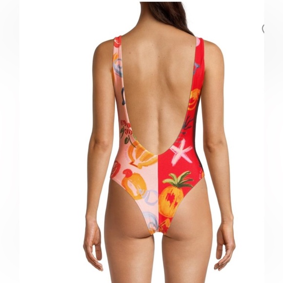 Anthropologie x Farm Rio Mixed Fruits Ocean One-Piece Swim Suit Size M NWT - Picture 3 of 15